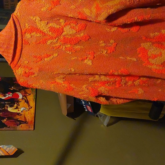 Anthropologie Orange and Yellow Textured Cardigan - Picture 4 of 7